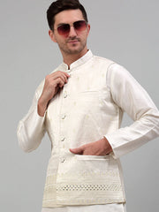 Men's Embroidered Nehru Jacket-Styled