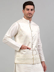 Men's Embroidered Nehru Jacket-Styled