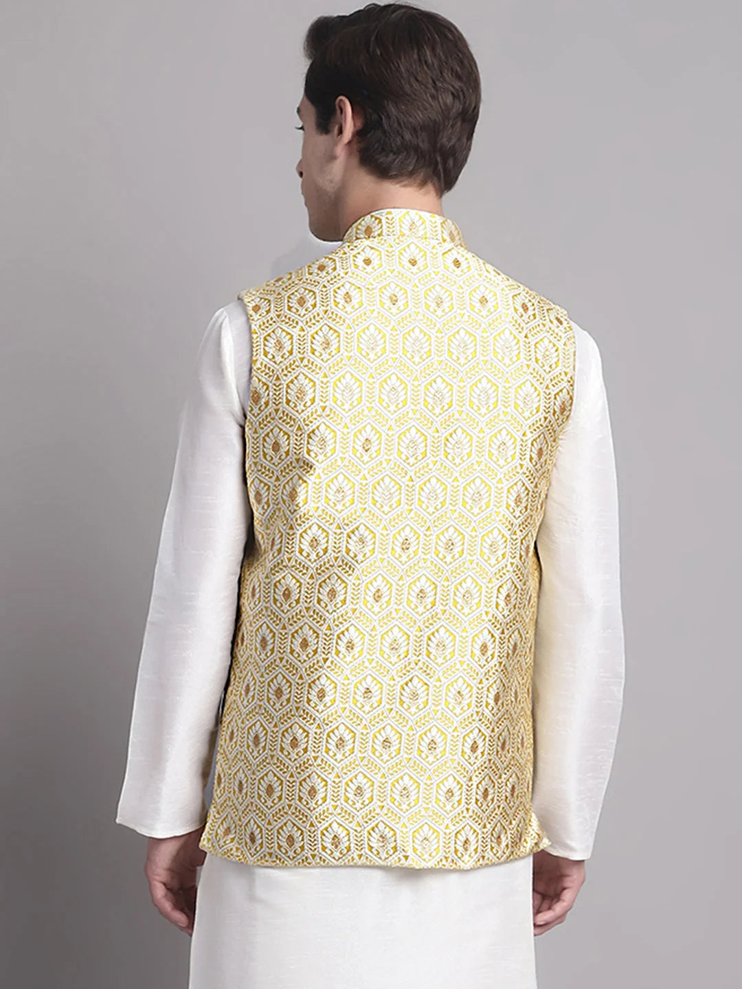 Golden Nehru Jacket: Stylish Men's Indian Nehru Jackets for We...