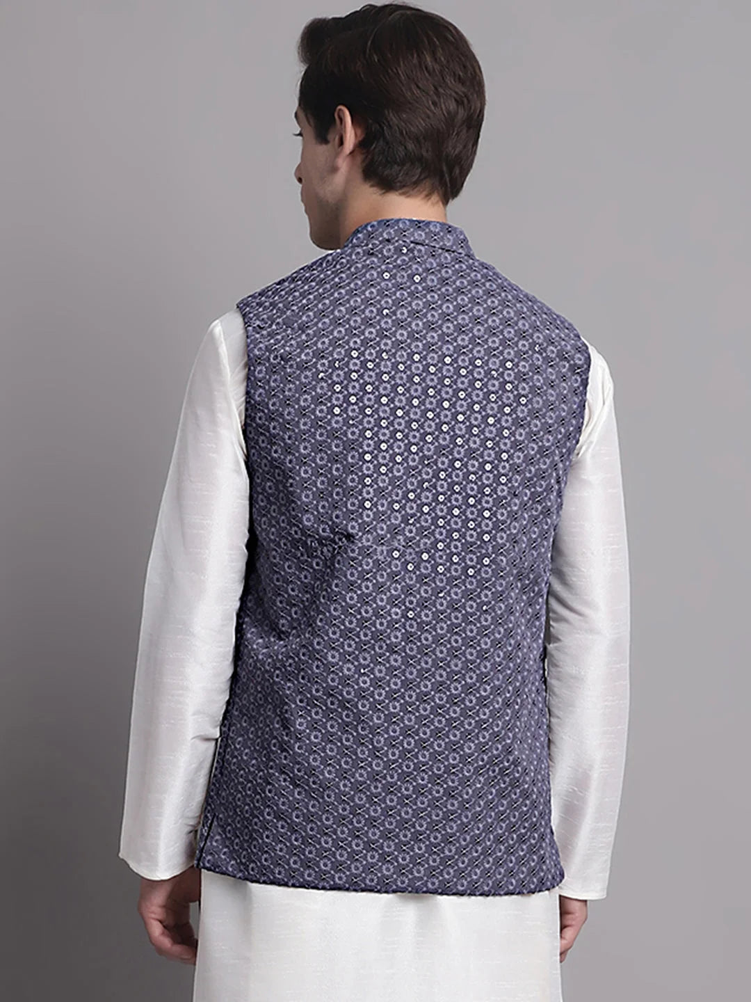Grey Nehru Jacket - Men's Ethnic Wear Nehru Collar Modi Jacket