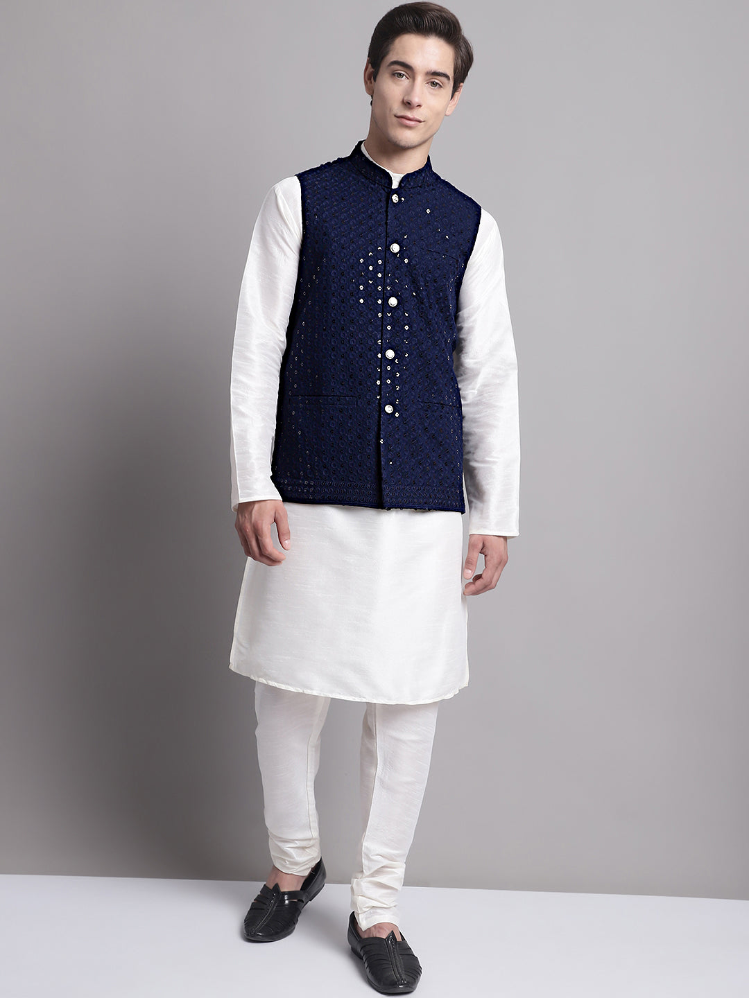 Navy Blue Nehru Jacket for Men | Ethnic Nehru Jackets and More
