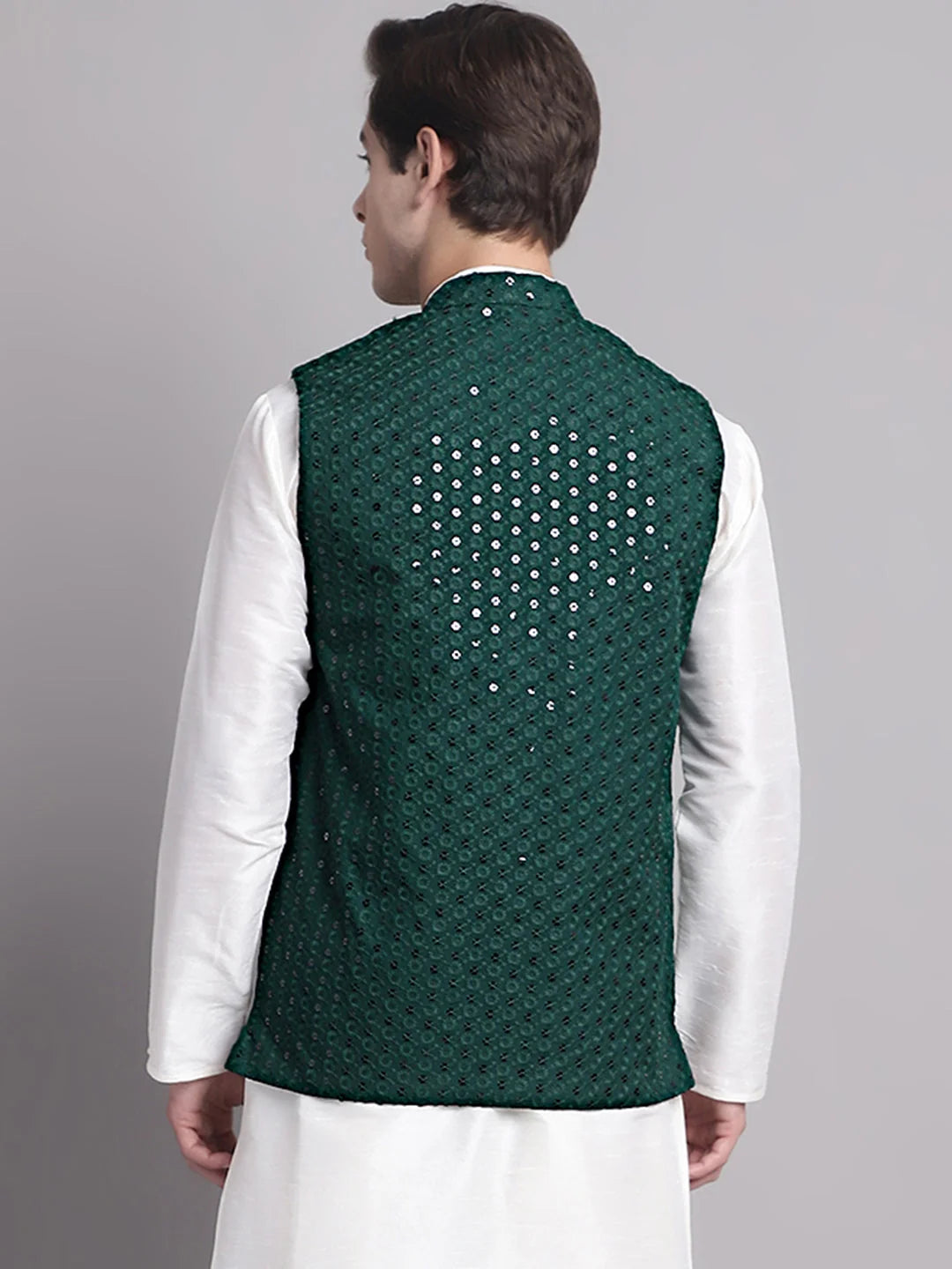 Olive Green Nehru Jacket - Men's Ethnic Nehru Jackets for Wedd...