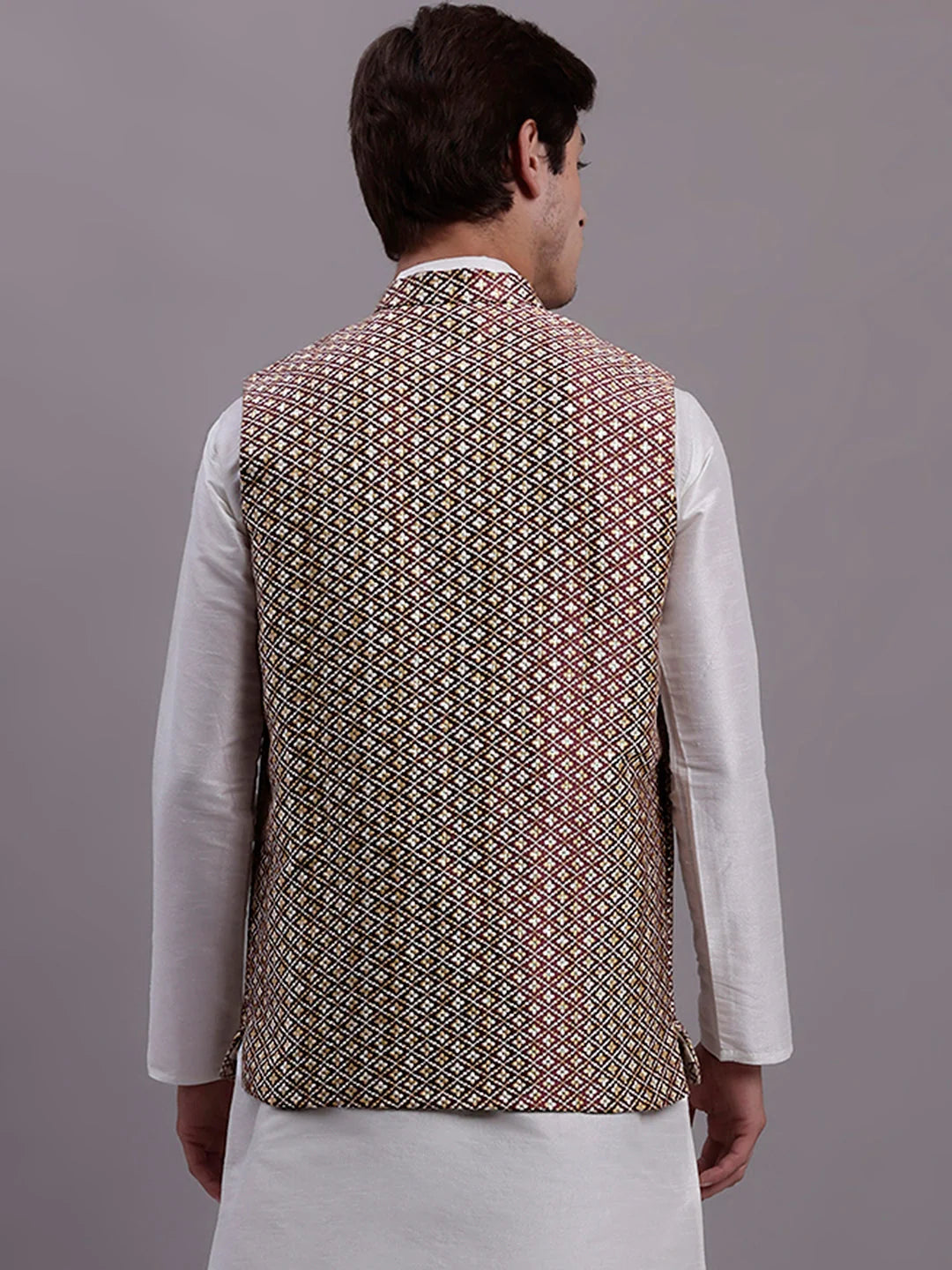 Peach Nehru Jacket with Kurta | Stylish Men's Ethnic Wear