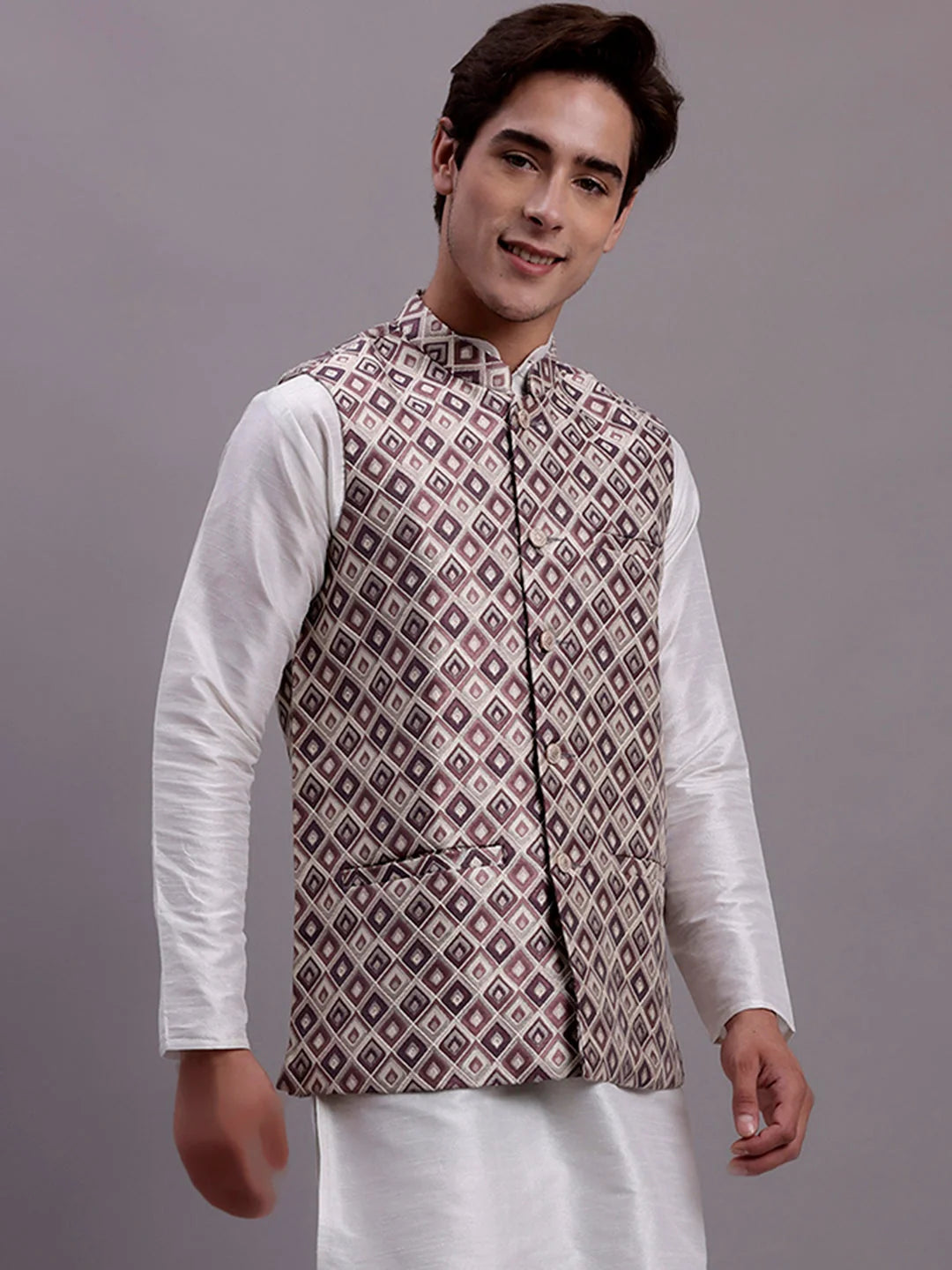 Purple Nehru Jacket | Men's Indian Nehru Jackets and Kurta Set