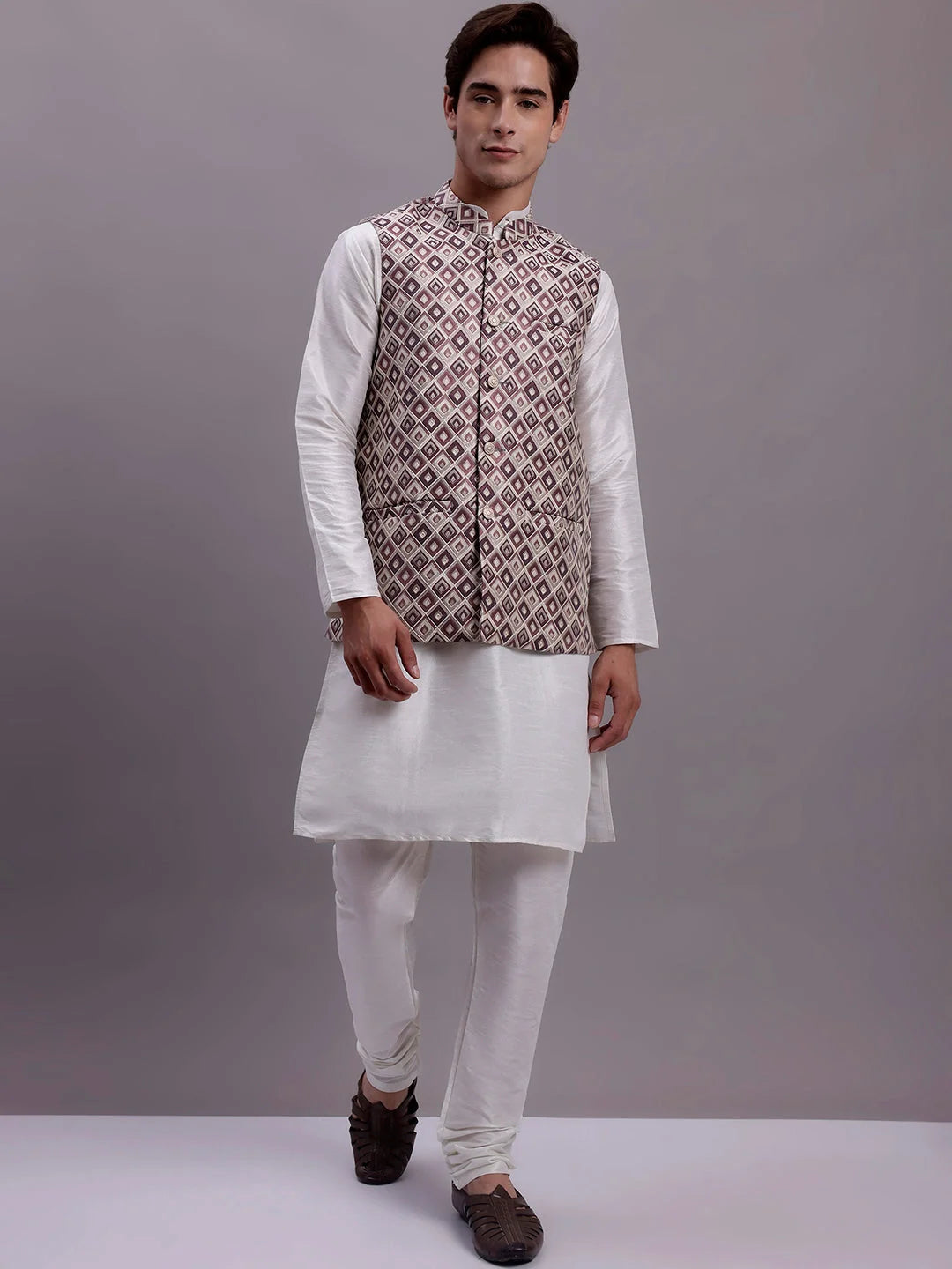 Purple Nehru Jacket | Men's Indian Nehru Jackets and Kurta Set