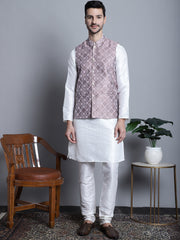 Men's Woven Design Comfy Nehru Jacket