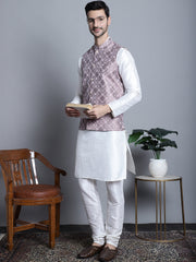 Men's Woven Design Comfy Nehru Jacket