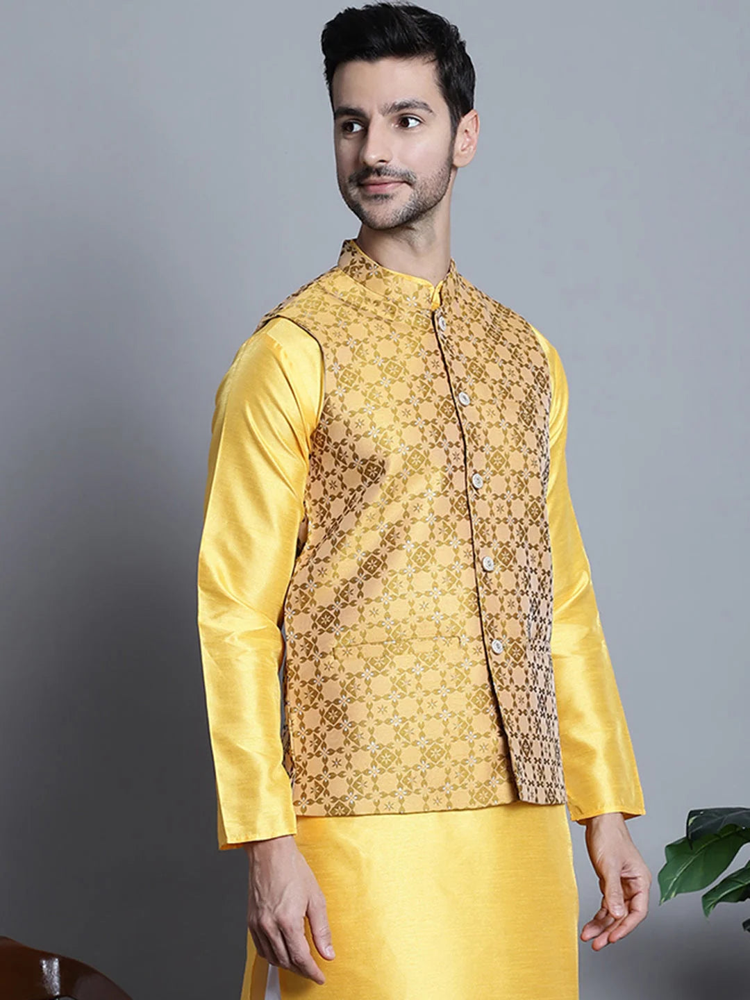 Comfy Woven Design Nehru Jacket - Men's Ethnic Wear