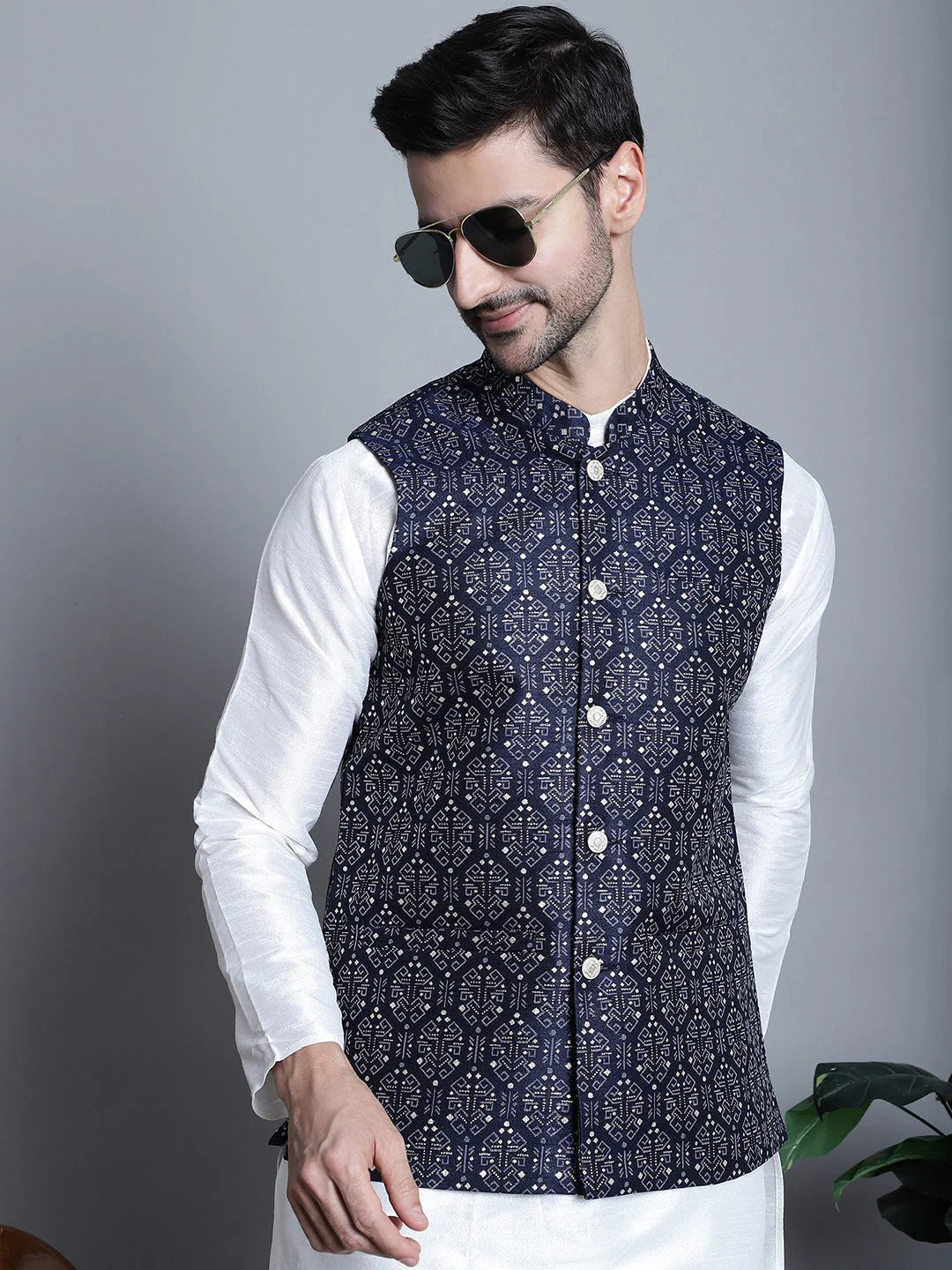 Stylish Men's Printed Nehru Jacket | Indian Nehru Jackets