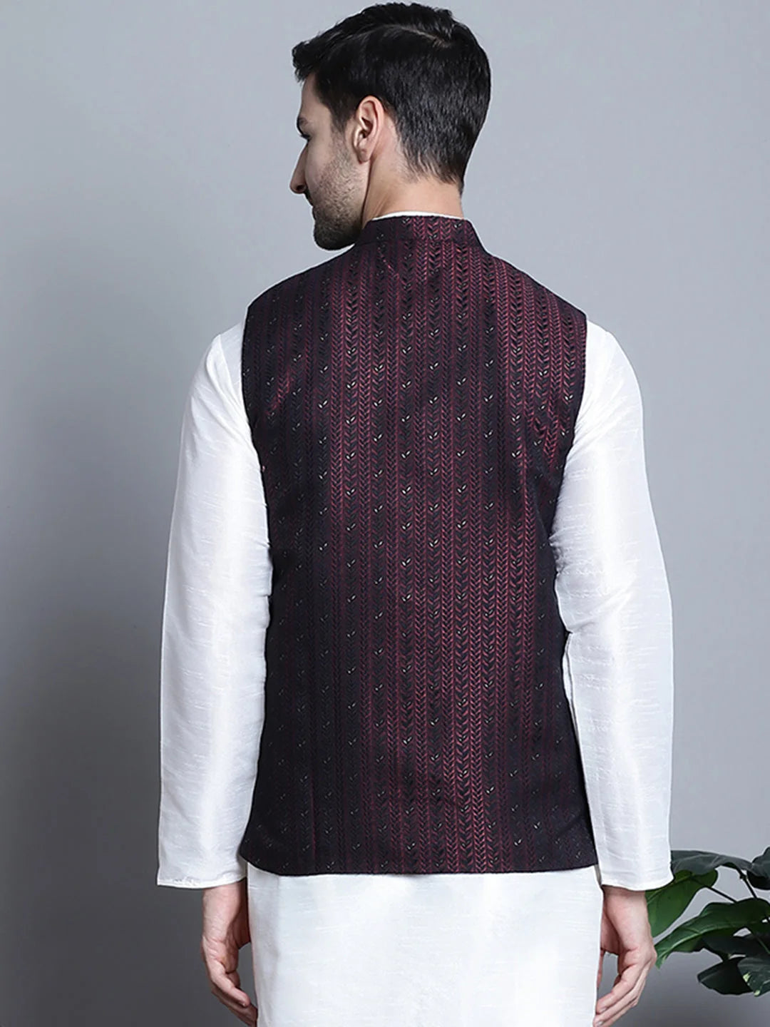 Men's Woven Assorted Design Nehru Jacket | Nehru Collar