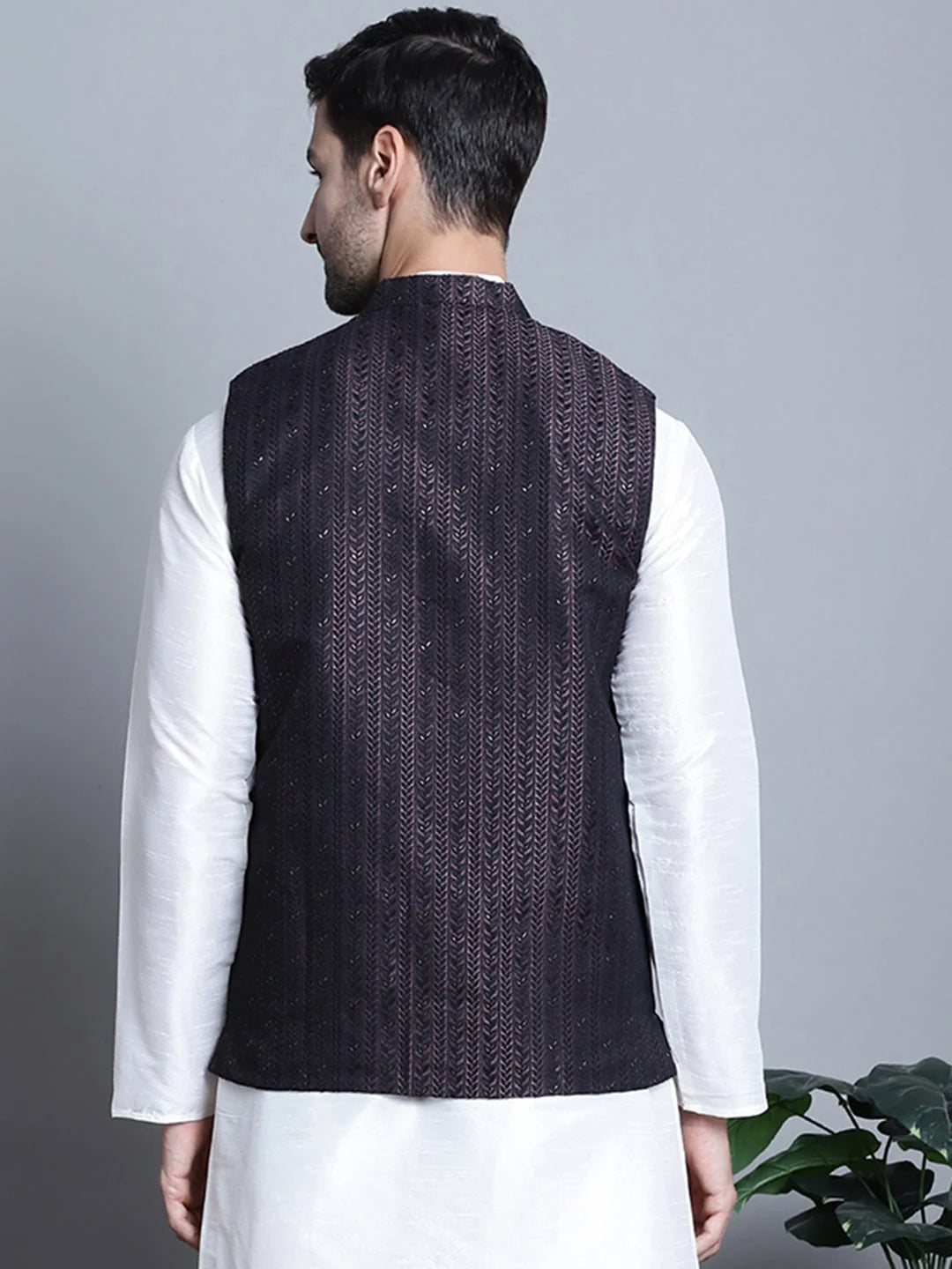 Men's Woven Lit Design Nehru Jacket | Indian Nehru Jackets
