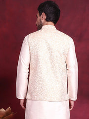 Woven Design Nehru Jacket ( JOWC 4087 Cream )