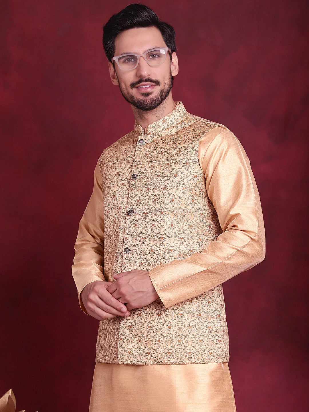 Cream Cotton Nehru Jacket | Nehru Jackets for Weddings