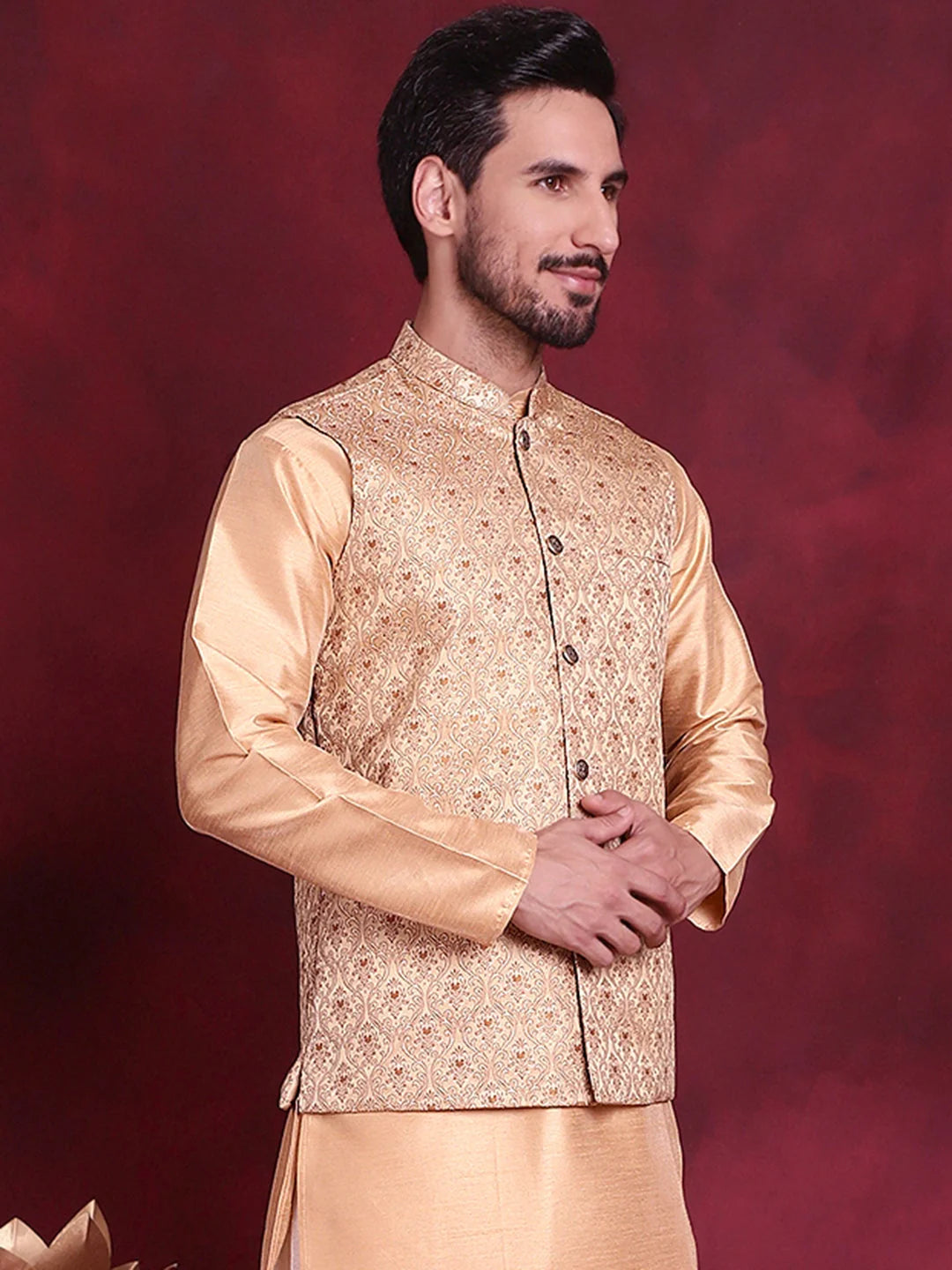 Cream Cotton Nehru Jacket | Nehru Jackets for Weddings