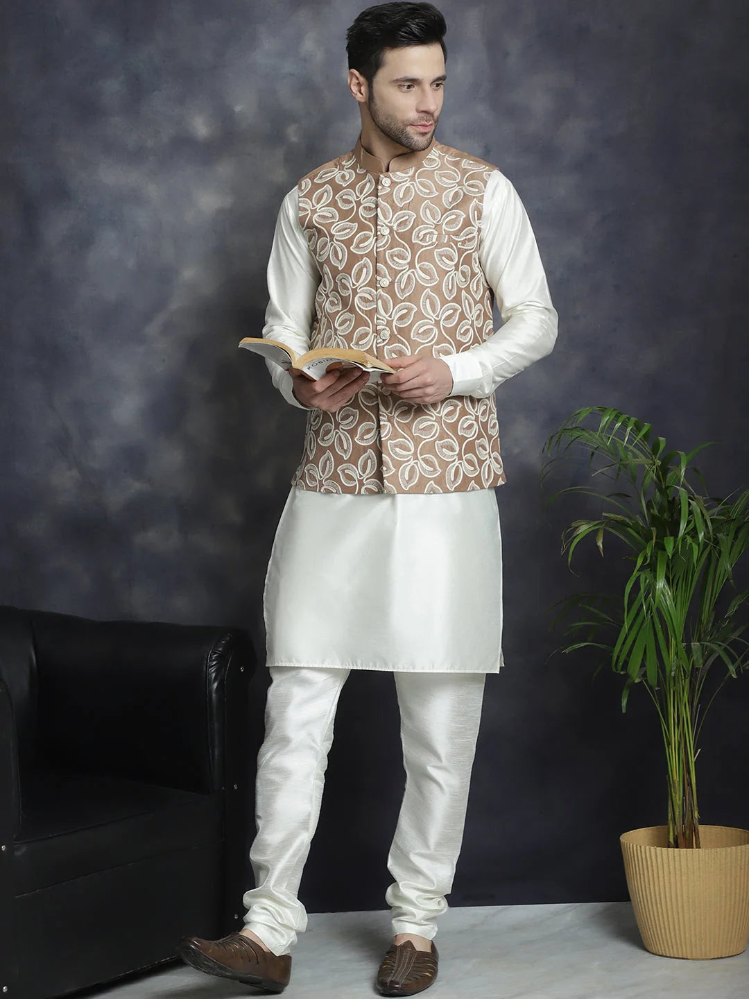 Brown Men's Nehru Jacket - Stylish Indian Nehru Jackets for Men