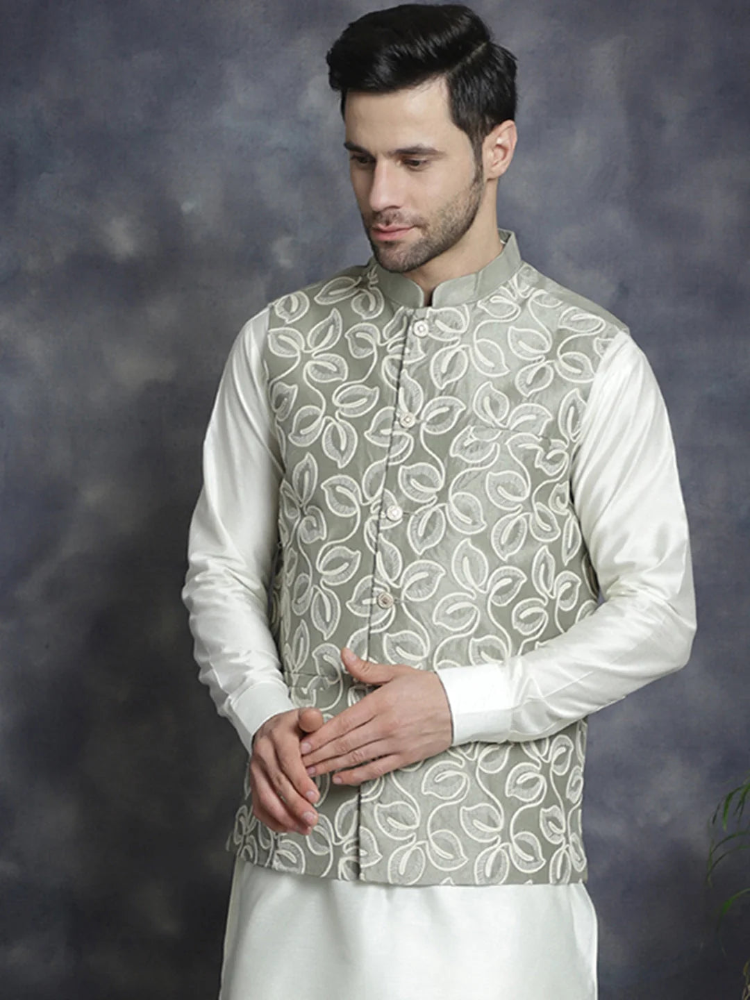 Men's Indian Nehru Jacket - Cotton Modi Jacket for Weddings