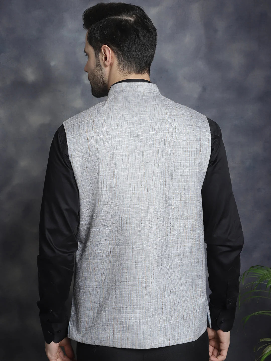 Grey Cotton Nehru Jacket - Indian Nehru Jackets | Modi Jacket