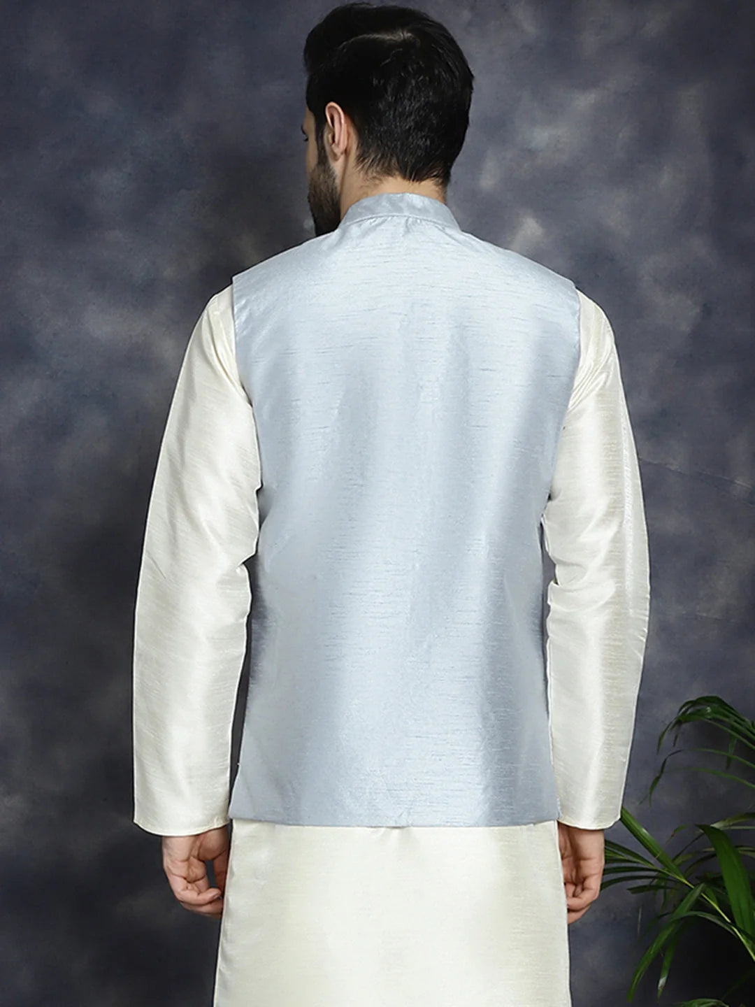 Grey Embroidered Nehru Jacket - Nehru Jackets | Modi Jacket