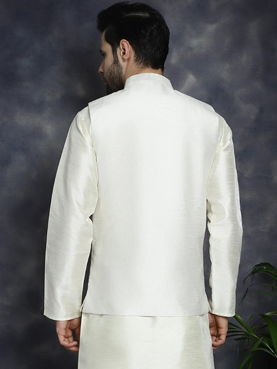 White Embroidered Nehru Jacket - Nehru Jacket Wedding | Cotton