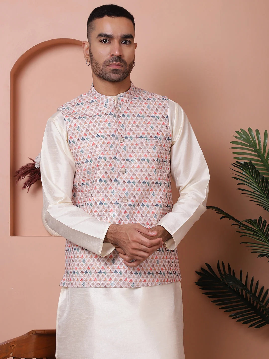 Floral Nehru Jacket for Men - Indian Nehru Jackets for Weddings
