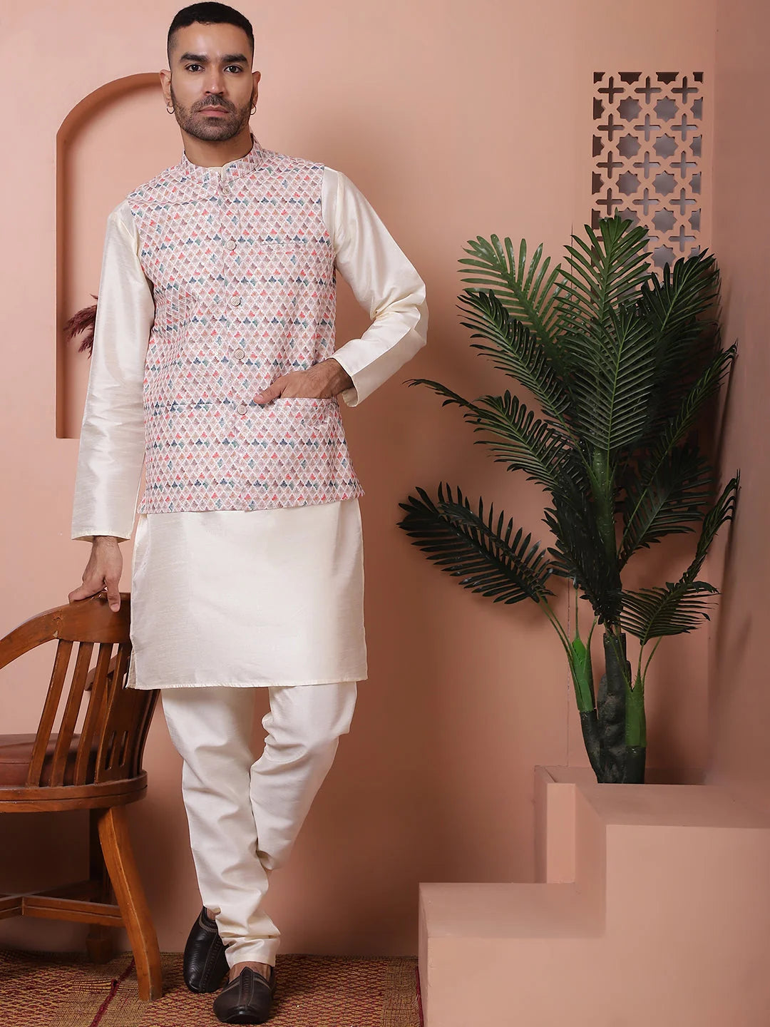 Floral Nehru Jacket for Men - Indian Nehru Jackets for Weddings