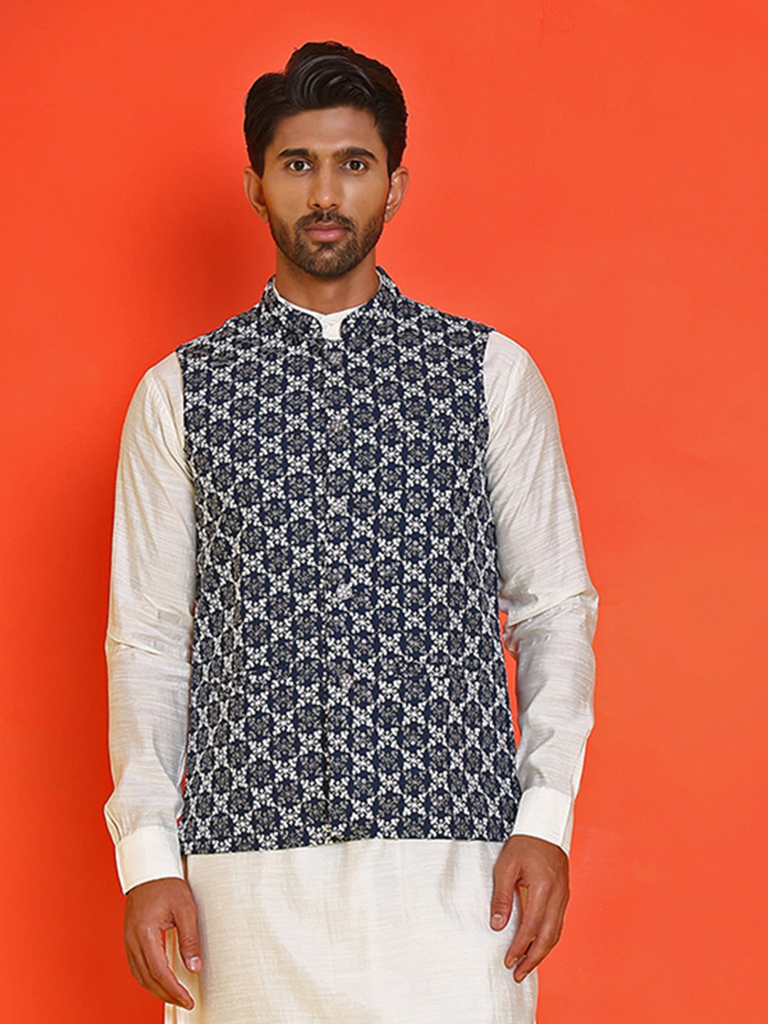DesiQlo Men Embroidered Men Waistcoat Nehru Jacket - Multicolor