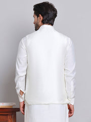 Embroidered Nehru Jacket For Men ( JOWC 4121Blue )