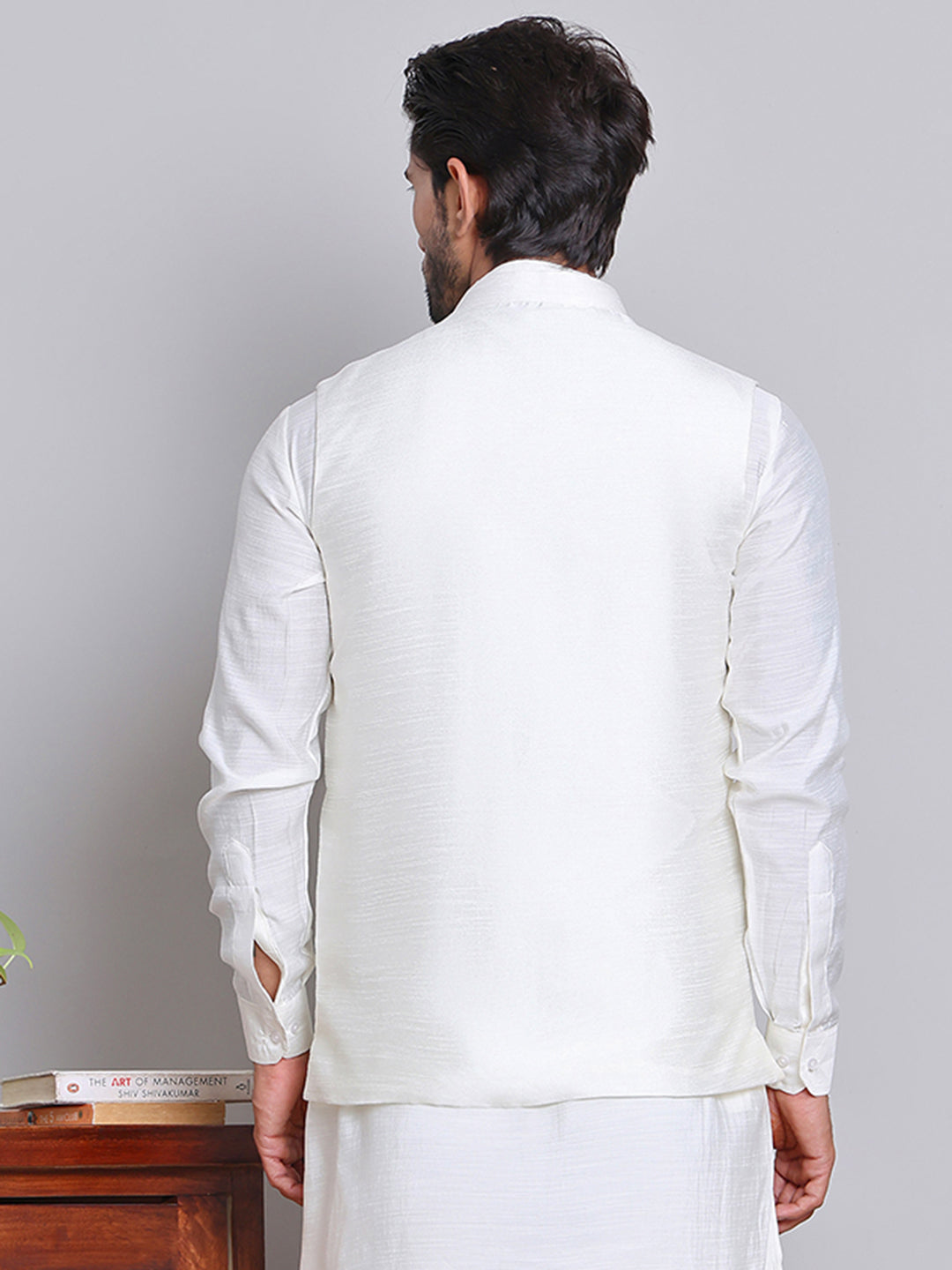 DesiQlo Men Embroidered Men Waistcoat Nehru Jacket - Gr - JOWC_4121Gre