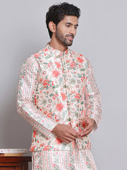 Digital Printed Nehru Jacket For Men ( JOWC 4122Golden )