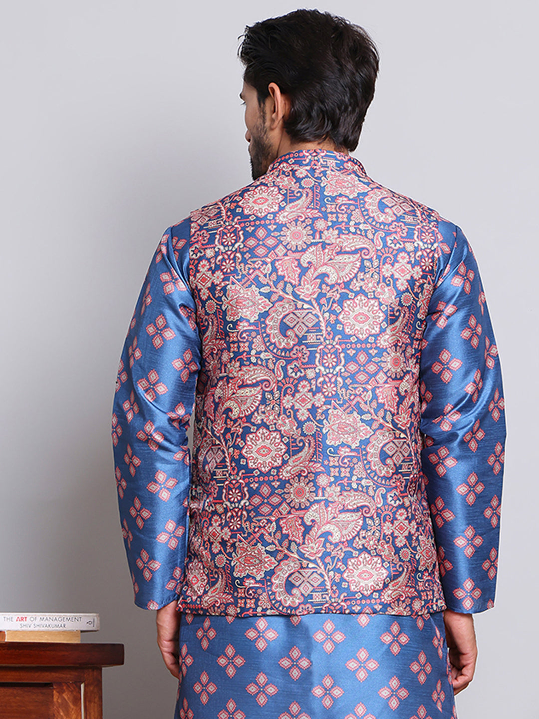 DesiQlo Men Printed Men Waistcoat Nehru Jacket - Multicolor