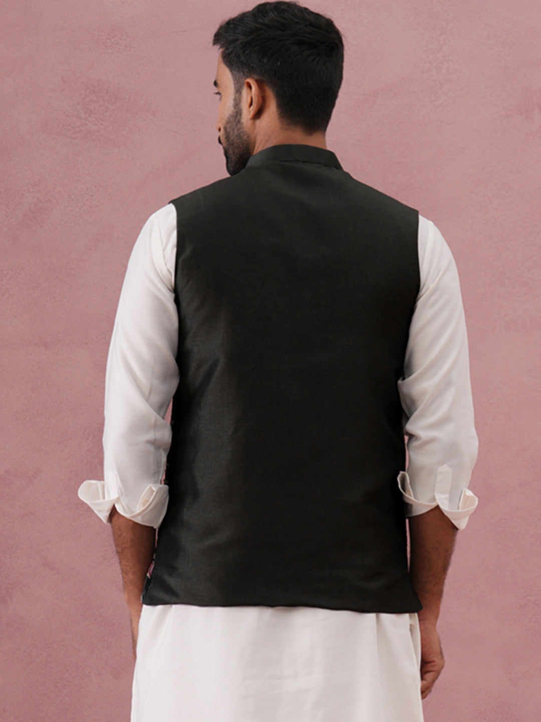 DesiQlo Men Embroidered Men Waistcoat Nehru Jacket - Gr - JOWC_4142Meh