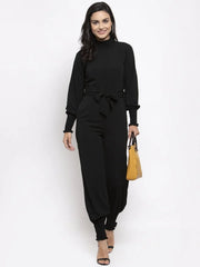 DesiQlo Women Black Solid Basic Jumpsuit ( JUP 8002 Black )