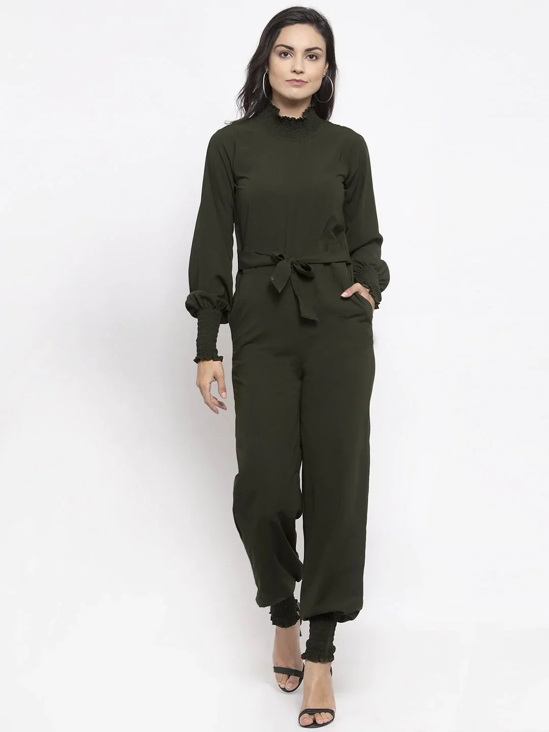 DesiQlo Women Jumpsuit - Green - JUP_8002_OLive_XS