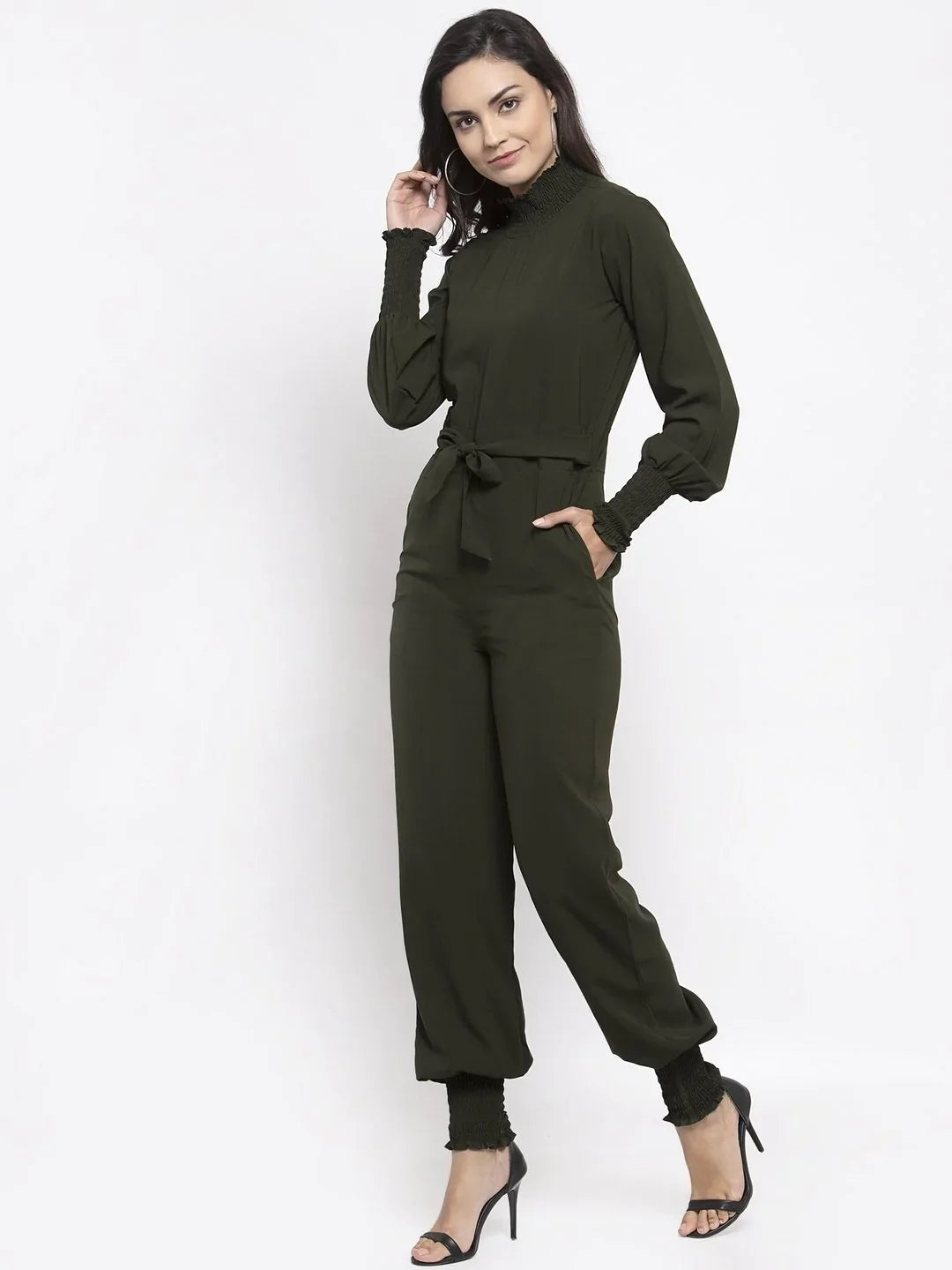 DesiQlo Women Jumpsuit - Green - JUP_8002_OLive_XS