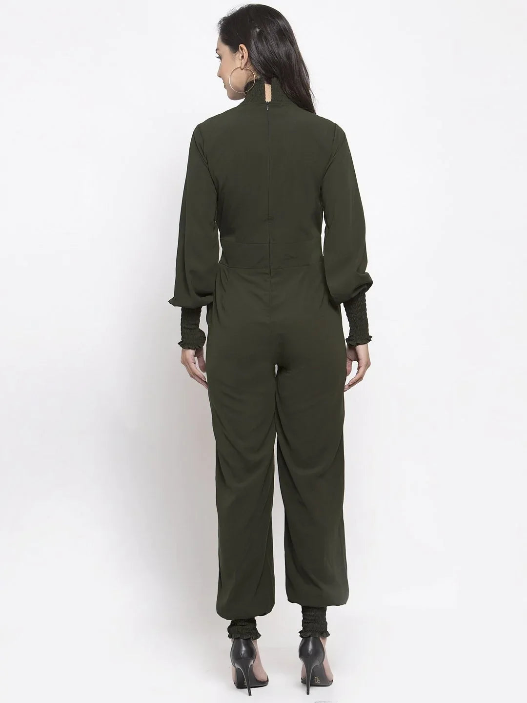 DesiQlo Women Jumpsuit - Green - JUP_8002_OLive_XS