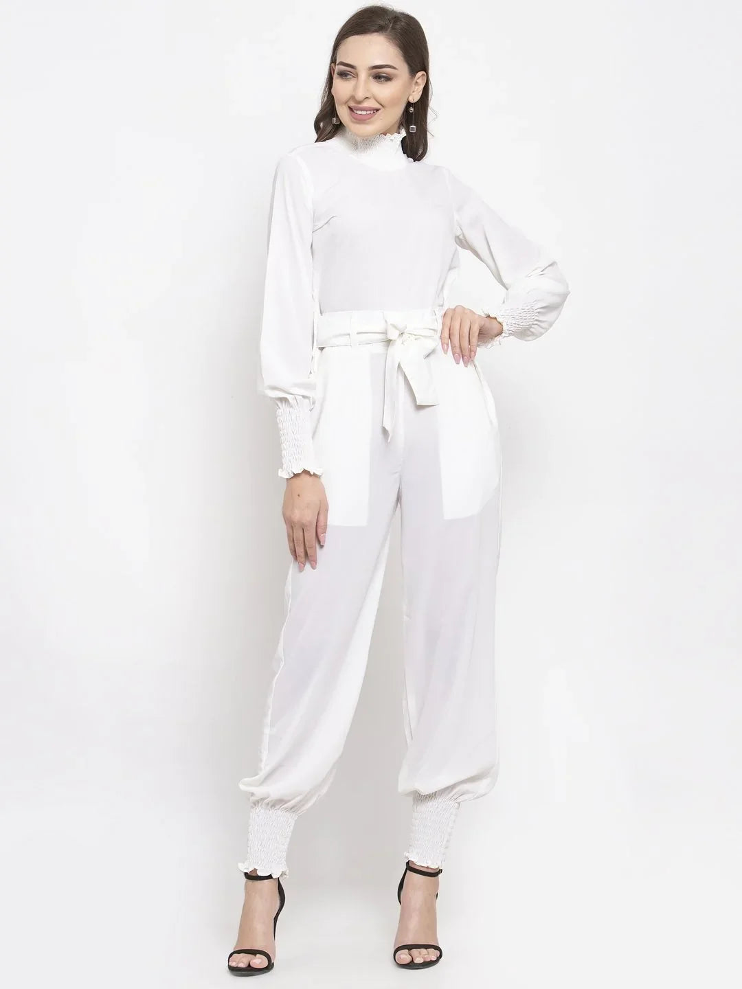 DesiQlo Women Jumpsuit - White - JUP_8002_White_XS