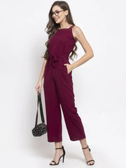 DesiQlo Women Purple Solid Embellished Jumpsuit ( JUP 8004 Purple )
