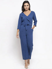 DesiQlo Women Blue Solid Jumpsuit ( JUP 8005 Blue )