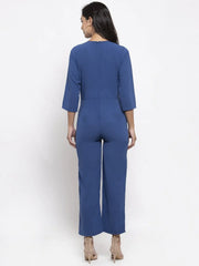 DesiQlo Women Blue Solid Jumpsuit ( JUP 8005 Blue )