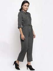 DesiQlo Women Grey Solid Jumpsuit ( JUP 8007 Lt.Grey )