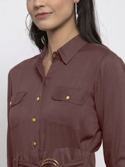 DesiQlo Women Brown Solid Jumpsuit ( JUP 8007 Brown )
