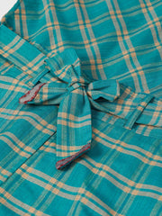 Women Green & Beige Checked Basic Jumpsuit