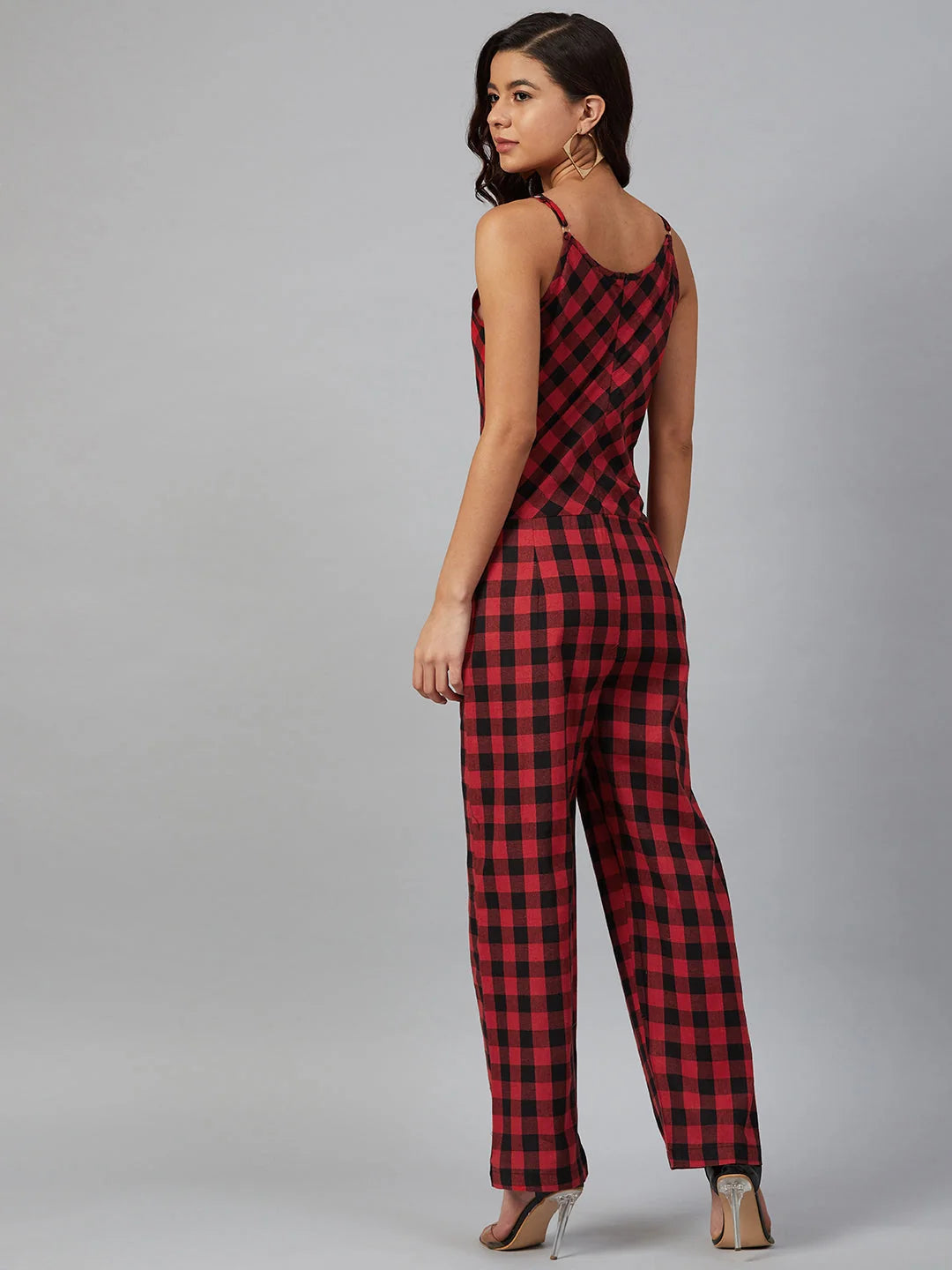 Red Checked Jumpsuit | Women's Western Clothing Collection