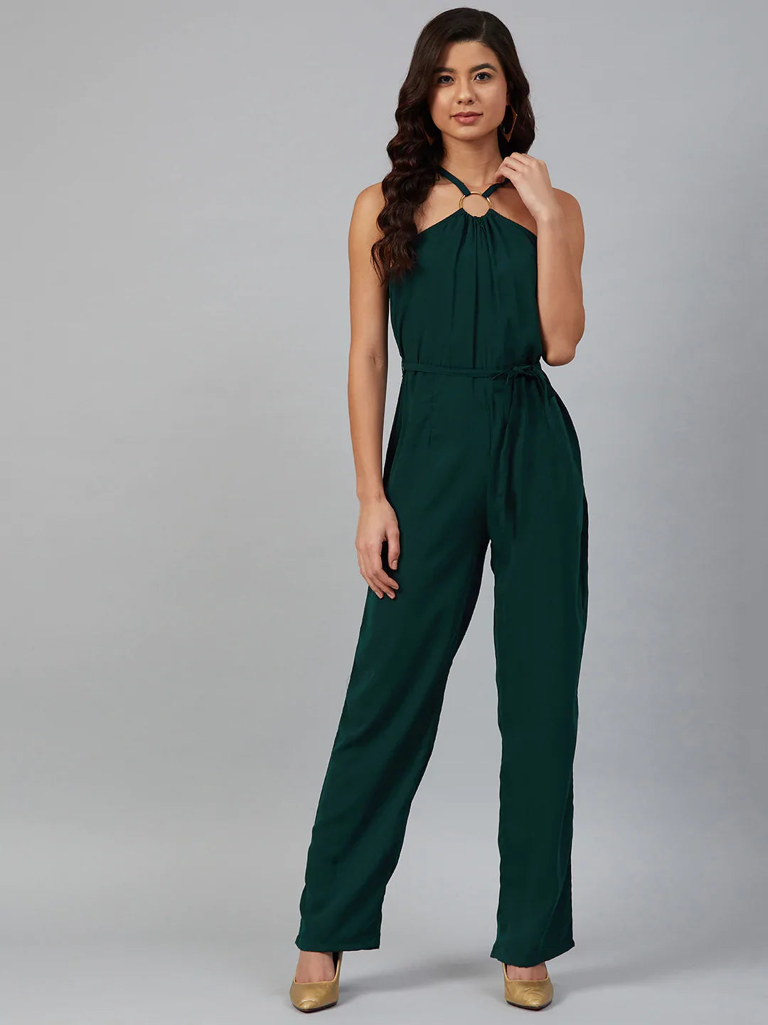 DesiQlo Women Jumpsuit - Green - JUP_8012_Green_XS