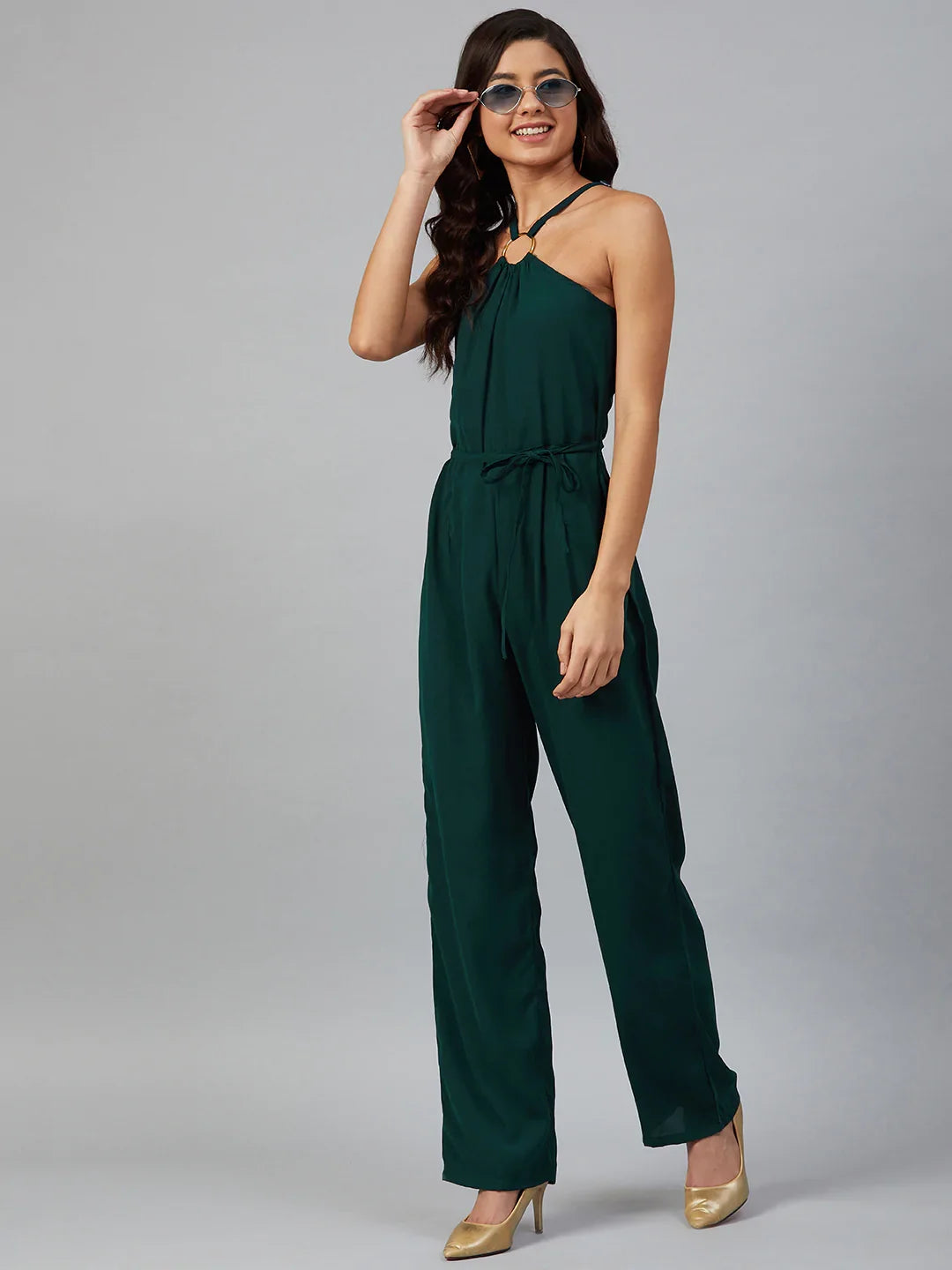 DesiQlo Women Jumpsuit - Green - JUP_8012_Green_XS