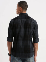 Men Tartan Checks Teal Shirt-Jessy-2557-Teal