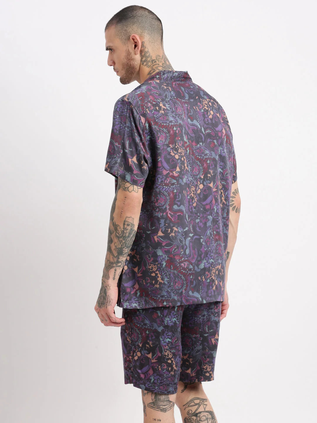 Mens Abstract Multi Co Ord Sets | Cuban Collar Two Piece Sets