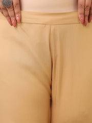 Juniper Gold Solid Rayon Ankle-Length Slim Fit Pants. 