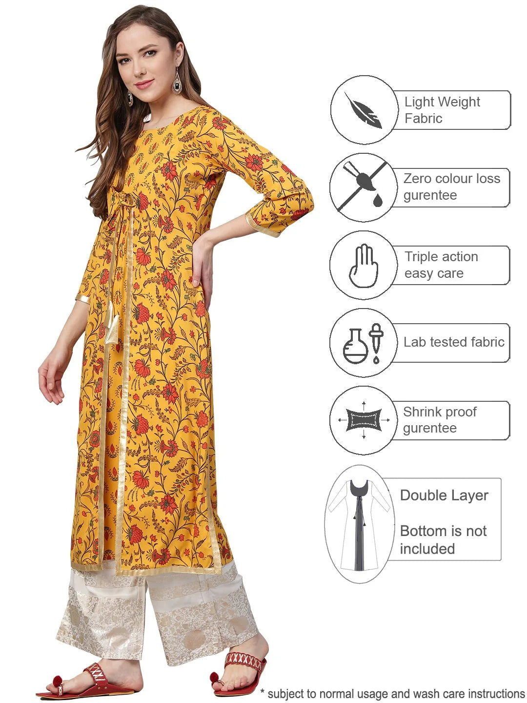 Mustard Printed Kurta: Modern Indian Kurta for Women