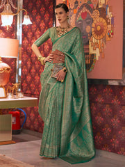 Women's Blend Purple Woven Design Designer Saree With Blouse Piece-KABHA204003B